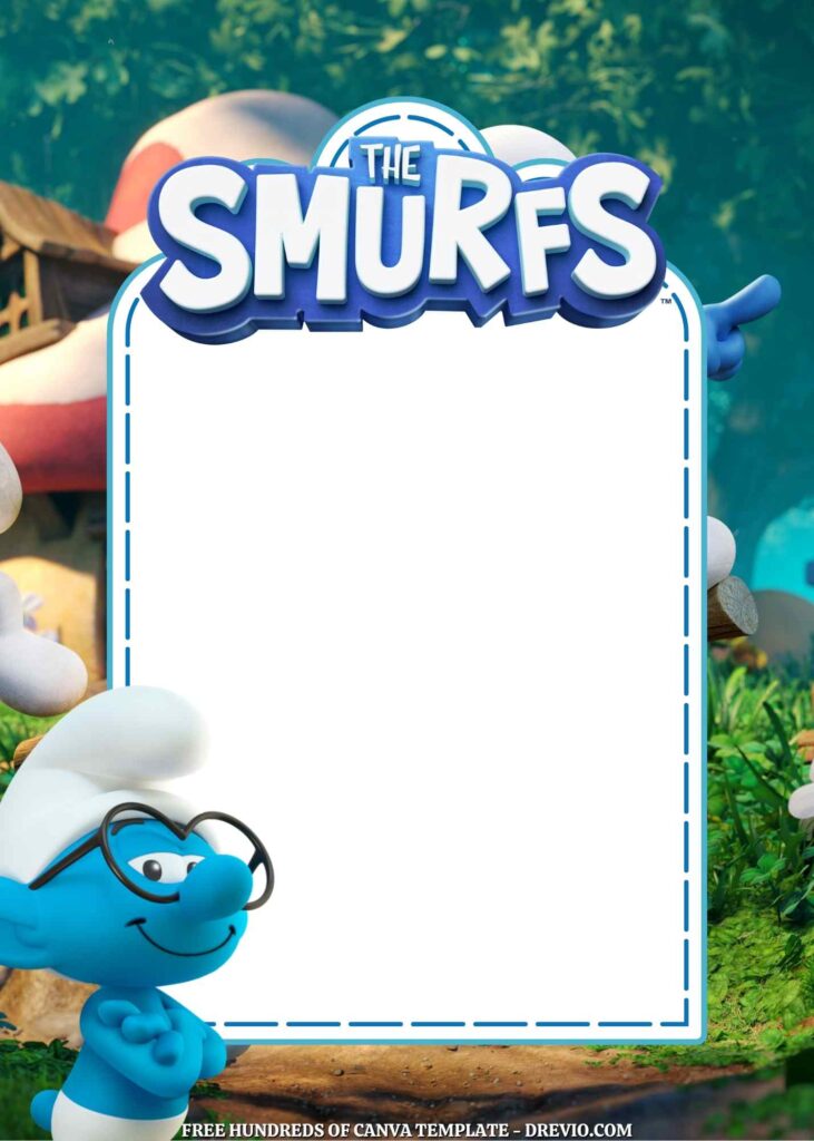 Invitation Template of 22+ The Smurfs Canva Birthday Invitation Templates 8