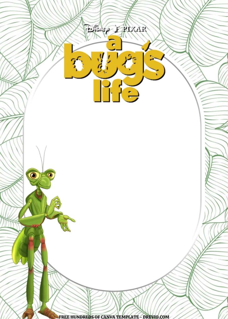 Invitation Template of FREE EDITABLE -  20 A Bug's Life Canva Templates 16