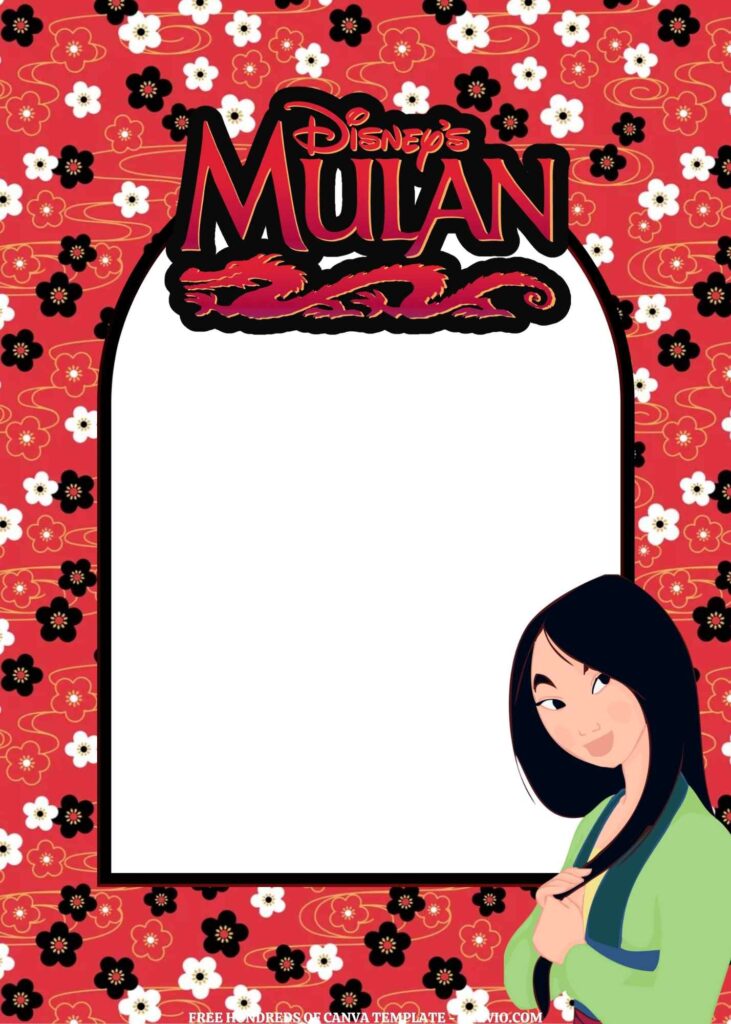 Invitation Template of FREE EDITABLE -  20 Mulan Canva Templates 16