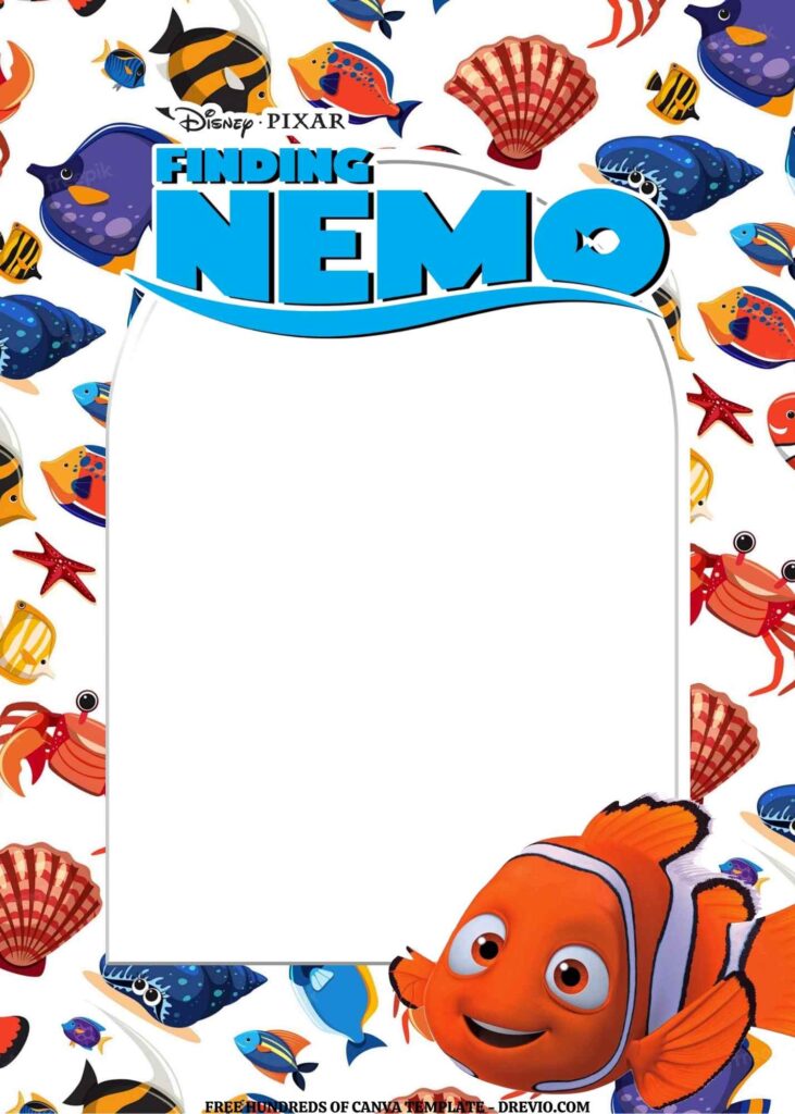 Invitation Template of FREE EDITABLE - 20 Finding Nemo Canva Templates 16