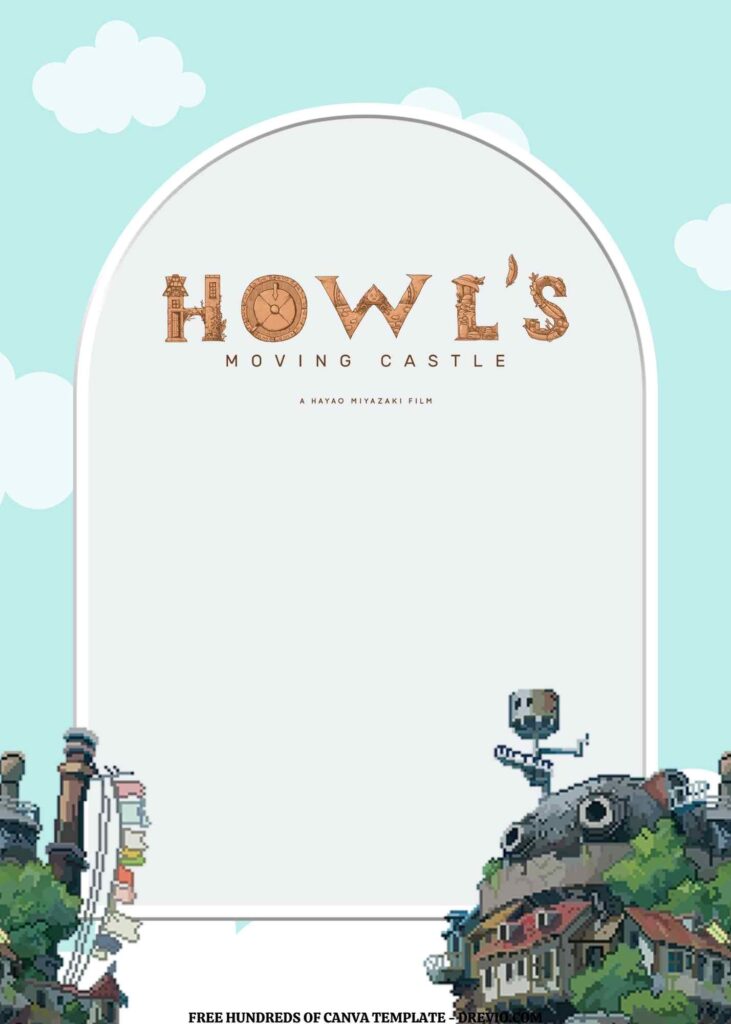 Invitation Template of FREE EDITABLE - 11 Howl's Moving Castle Canva Templates 16