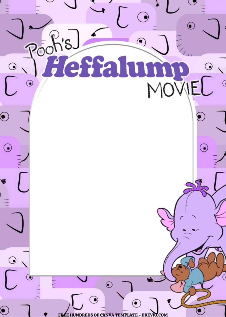 Invitation Template of FREE EDITABLE - 11 Pooh's Heffalump Canva Templates 16