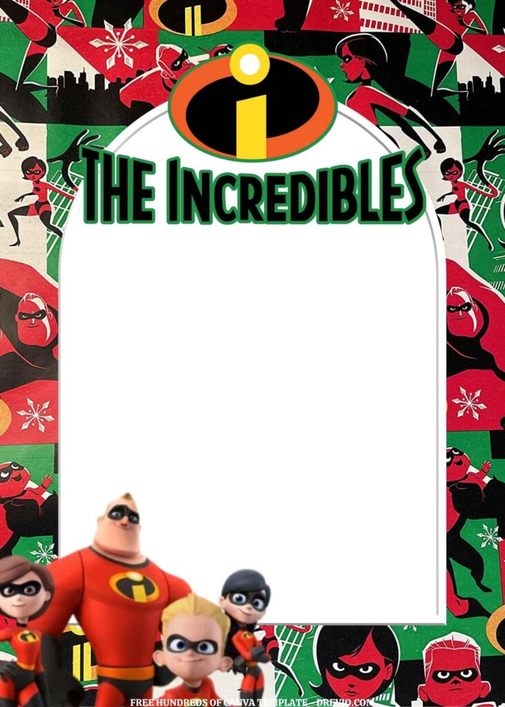 Invitation Template of FREE EDITABLE - 11 The Incredibles Canva Templates 16