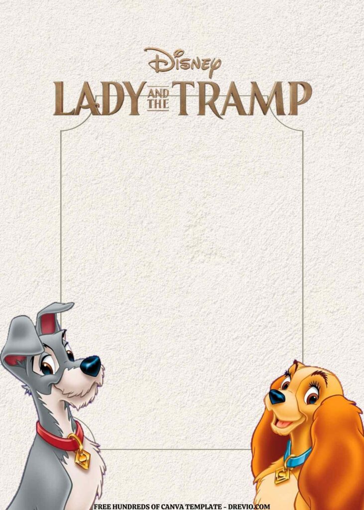 Invitation Template of FREE EDITABLE - 16 Lady and the Tramp Canva Templates 16