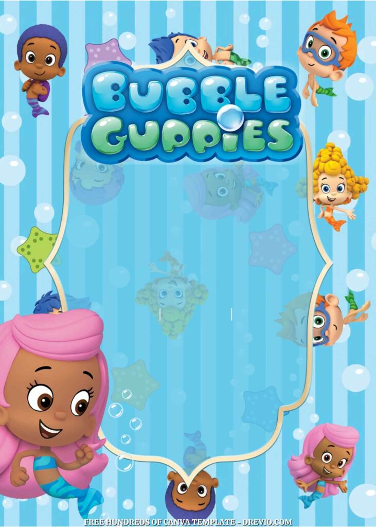 Invitation Template of FREE - 20+ Bubble Guppies Birthday Canva Invitation Templates 16