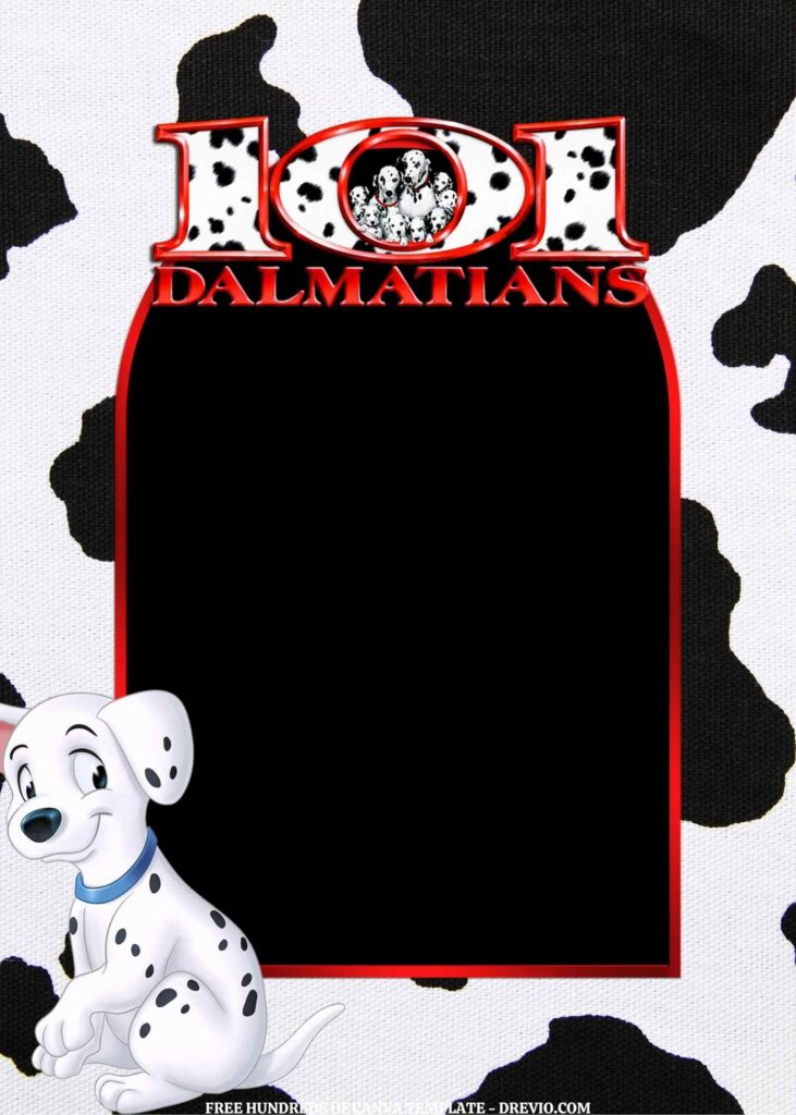 Invitation Template of FREE EDITABLE - 16 101 Dalmatians Canva Templates 16