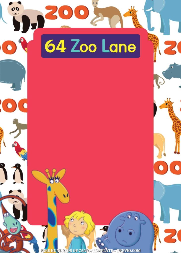 Invitation Template of FREE 22+ 64 Zoo Lane Canva Birthday Invitation Templates 16