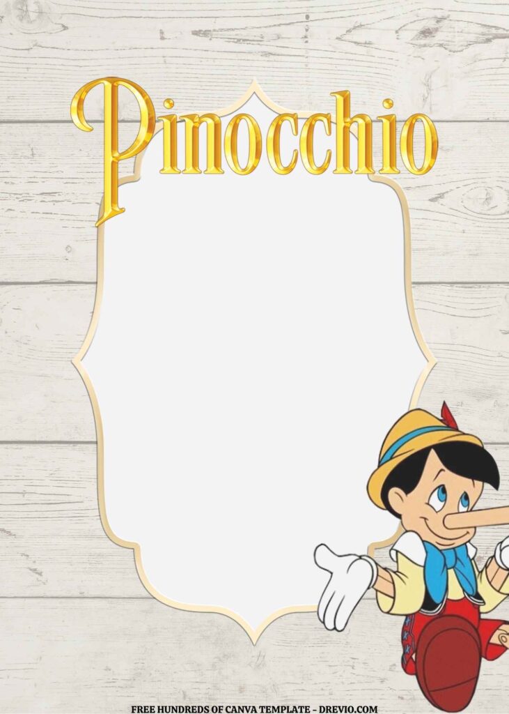 Invitation Template of FREE EDITABLE - 16 Pinocchio Canva Templates 16