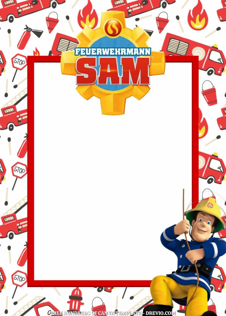 Invitation Template of FREE - 16+ Fireman Sam Canva Birthday Invitation Templates 16