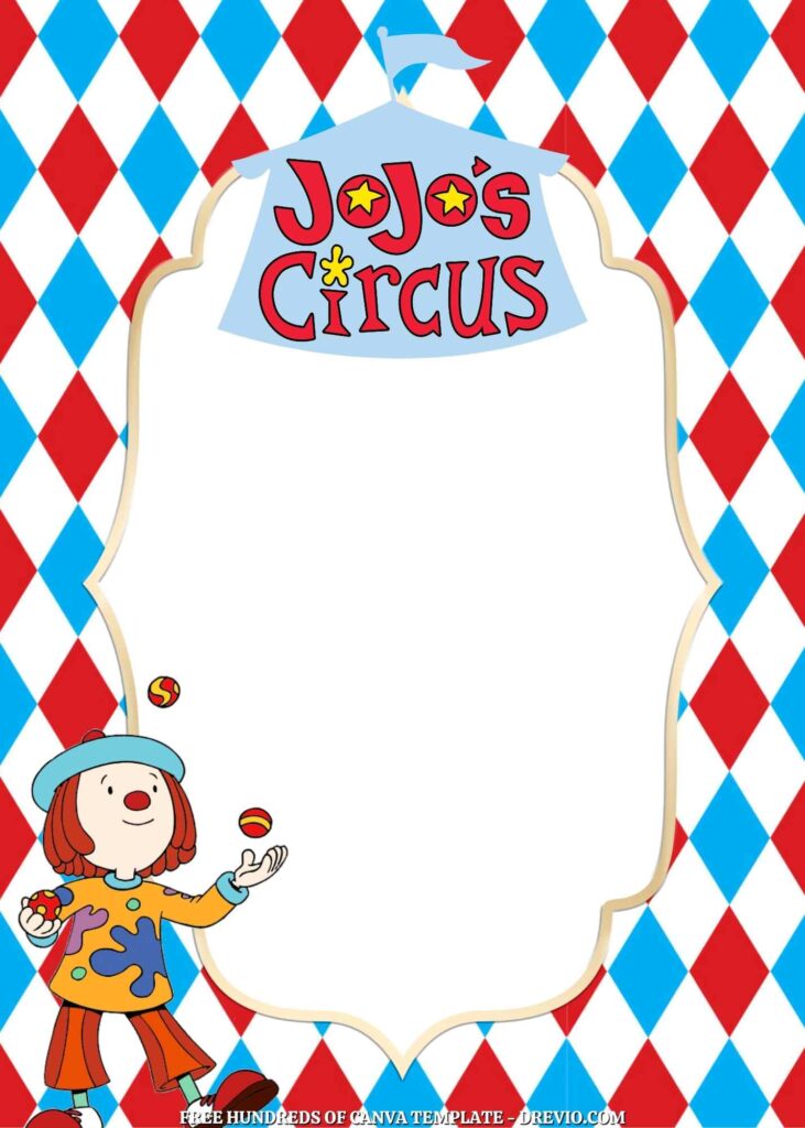 Invitation Template of FREE - 18+ JoJo's Circus Canva Birthday Invitation Templates 16