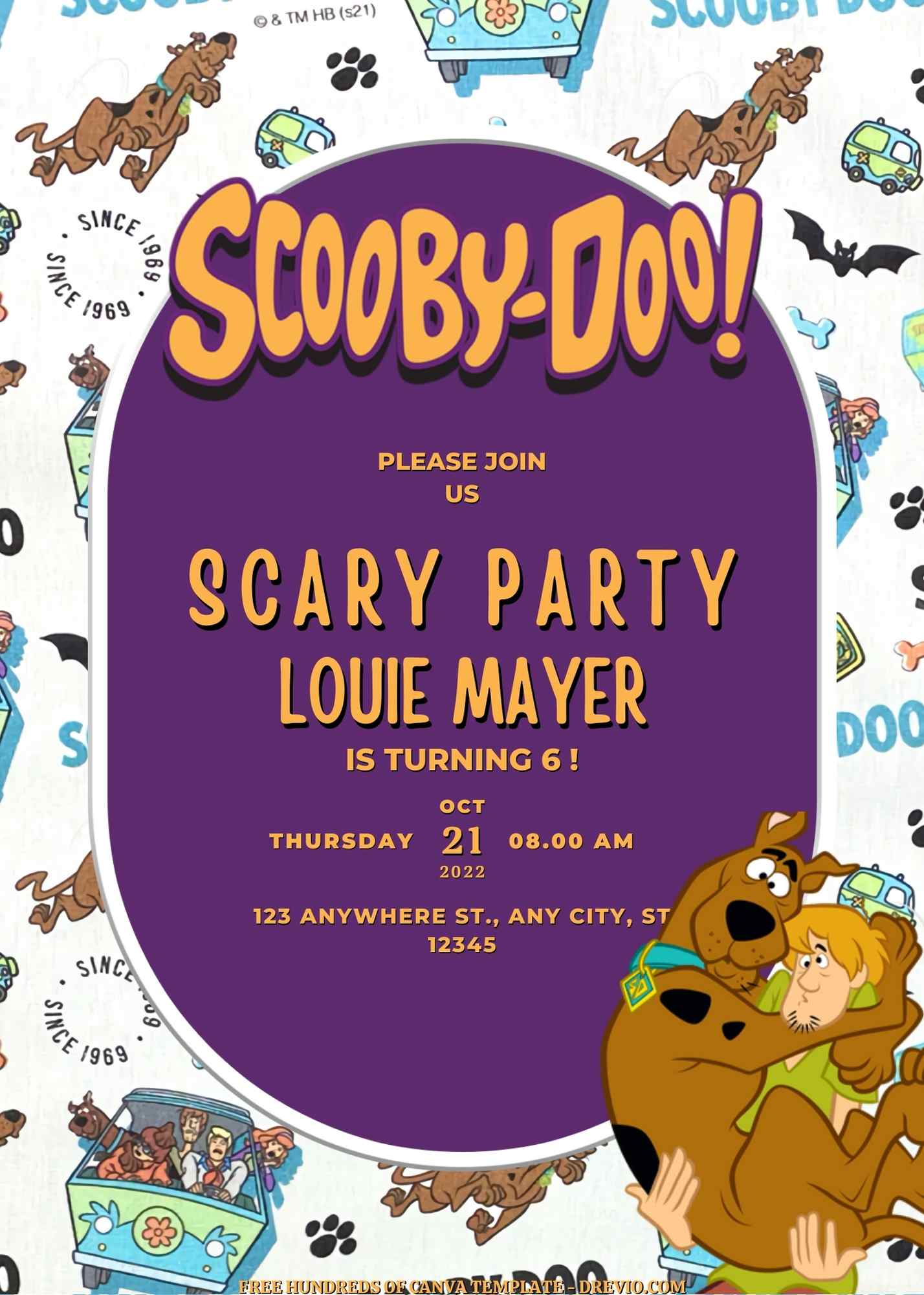 scooby doo birthday invitation wording