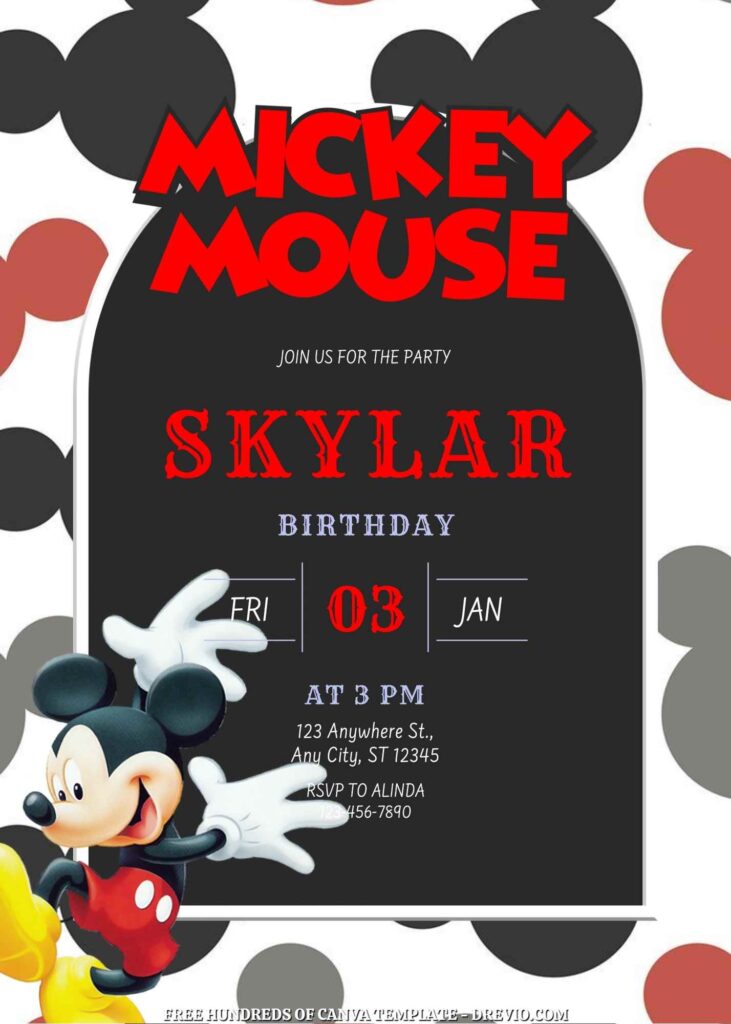 Invitation Template of FREE 20+ Mickey Mouse Canva Birthday Invitation Templates 17