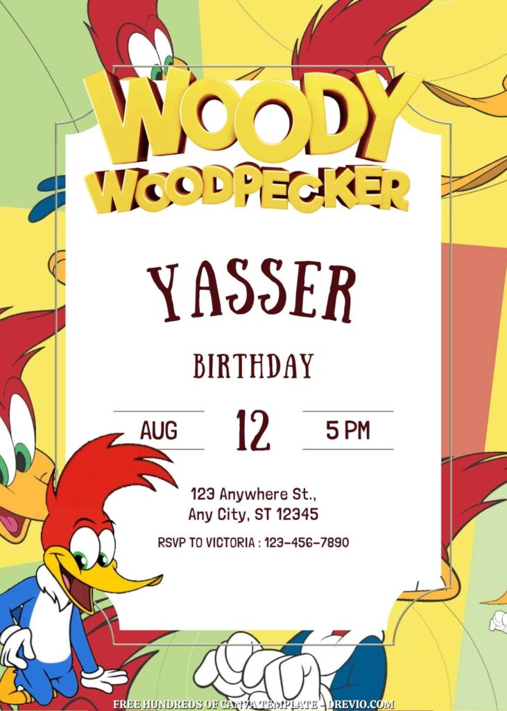 Invitation Template of FREE 20+ The Woody Woodpecker Birthday Canva Invitation Templates 17