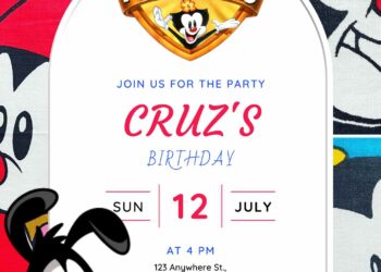 Invitation Template of FREE - 18+ Animaniacs Canva Birthday Invitation Templates 1