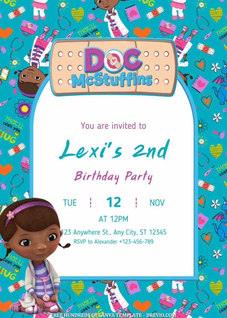 Invitation Template of FREE - 18+ Doc McStuffins Canva Birthday Invitation Template 17