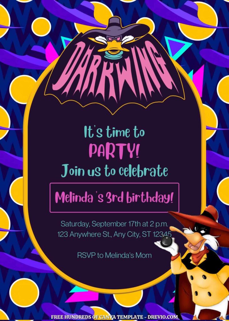 Invitation Template of FREE - 18+ Darkwing Duck Canva Birthday Invitation Templates 17