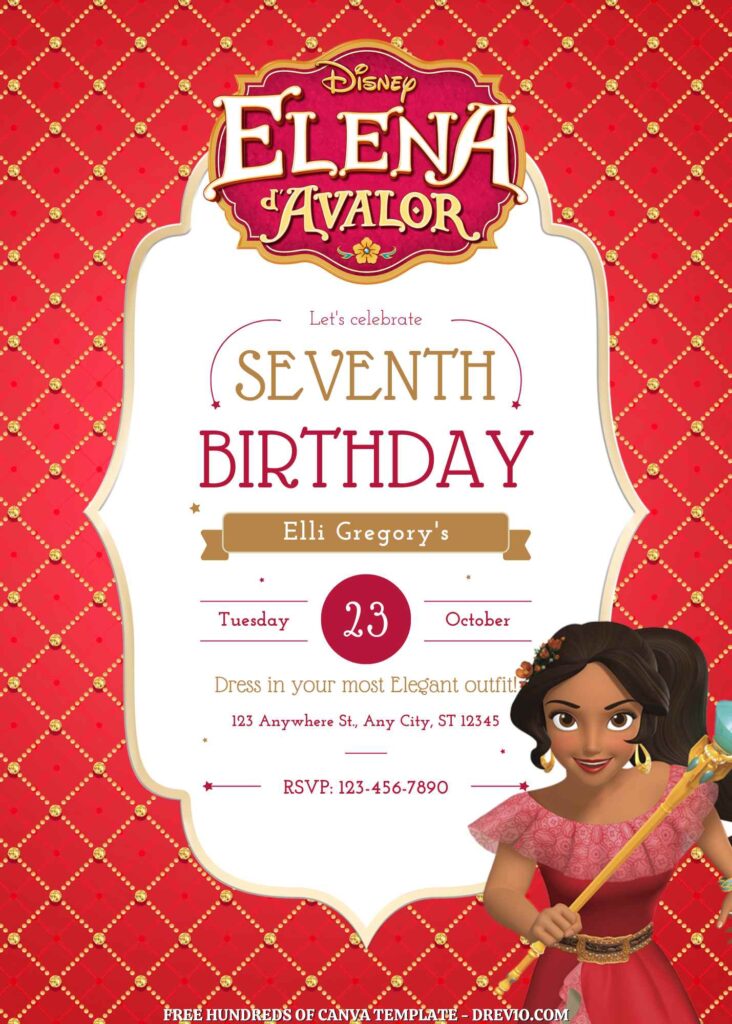 Invitation Template of FREE - 18+ Elena of Avalor Canva Birthday Invitation Templates 17