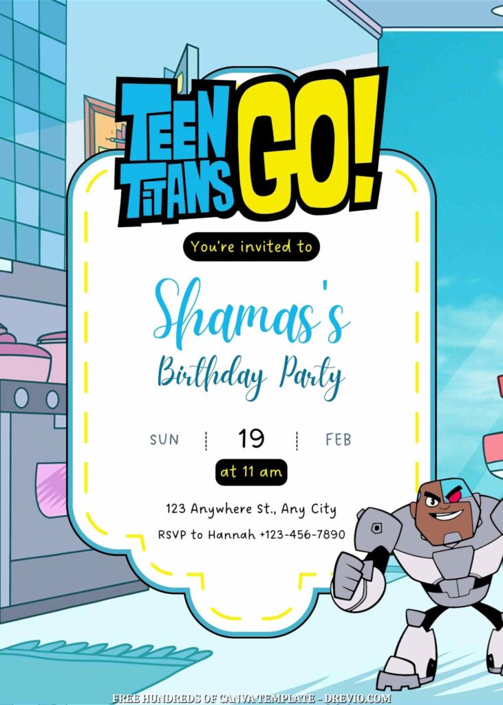 Free Teen Titans Go Birthday Invitations