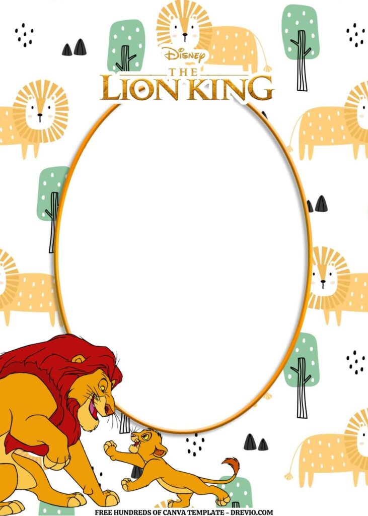 Invitation Template of FREE EDITABLE -  18 The Lion King Canva Templates 18