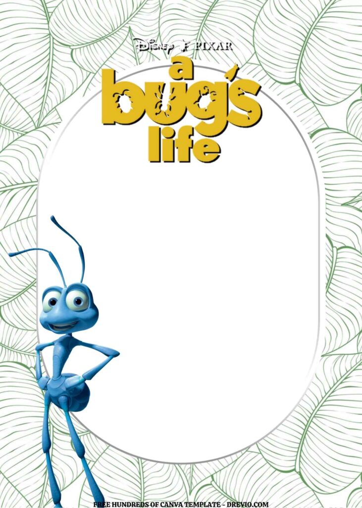 Invitation Template of FREE EDITABLE -  20 A Bug's Life Canva Templates 18