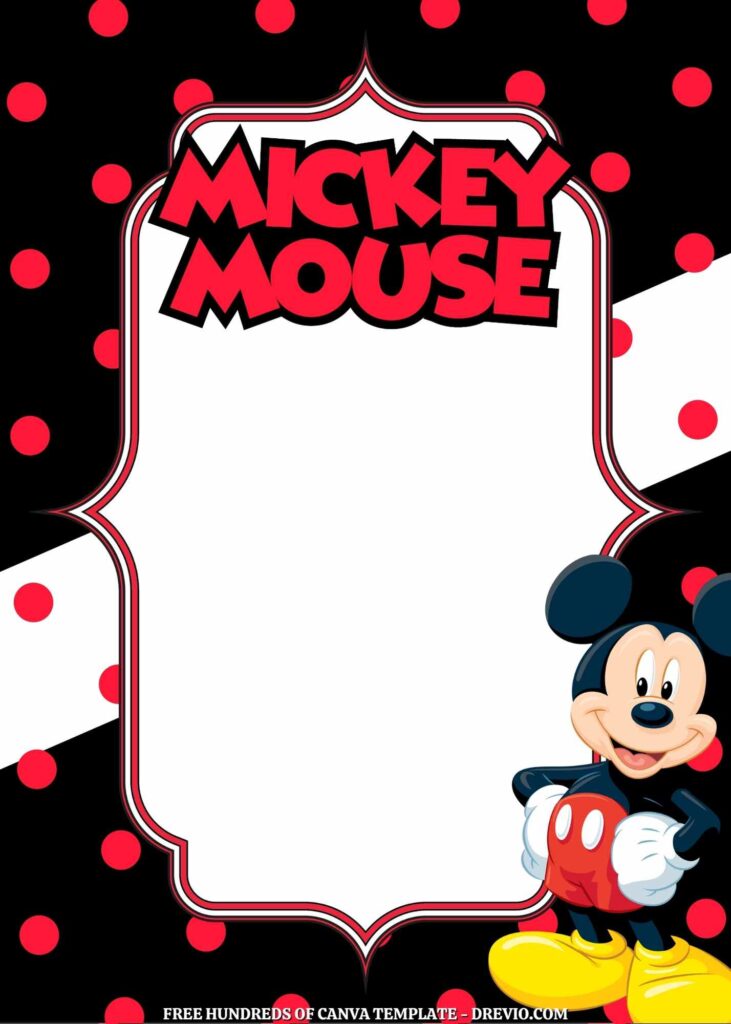 Invitation Template of 20+ Mickey Mouse Canva Birthday Invitation Templates 9