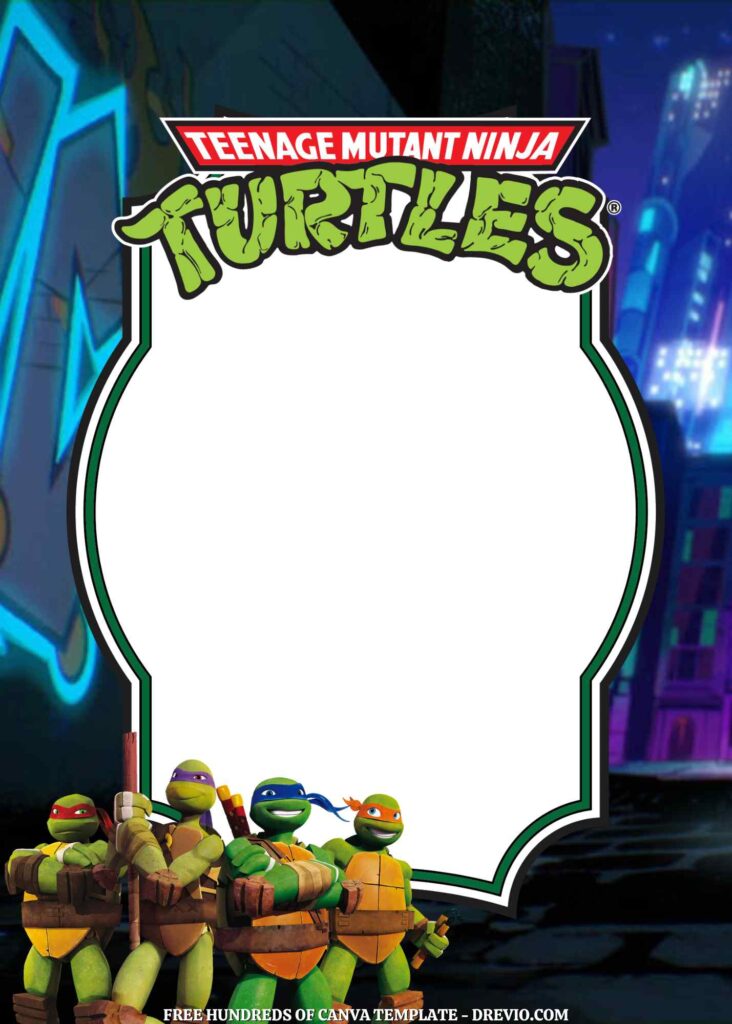 Invitation Template of 20+ Teenage Mutant Ninja Turtles Canva Birthday Invitation Templates 9