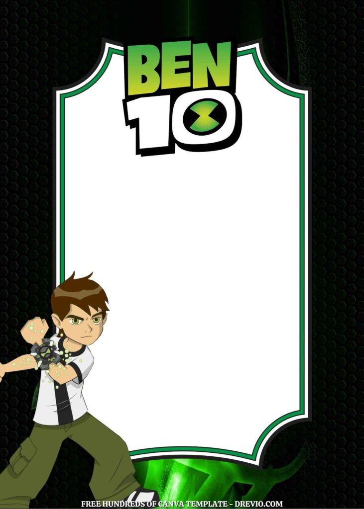 Invitation Template of 22+ Ben 10 Canva Birthday Invitation Templates 11