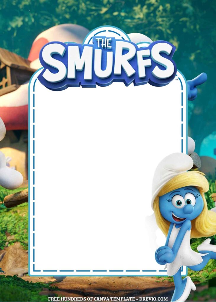 Invitation Template of 22+ The Smurfs Canva Birthday Invitation Templates 9