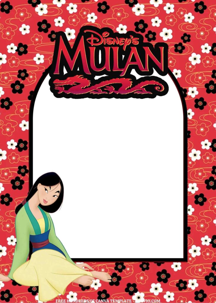 Invitation Template of FREE EDITABLE -  20 Mulan Canva Templates 18