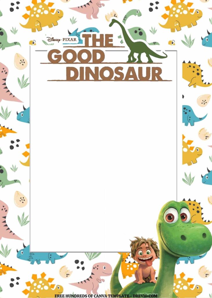 Invitation Template of FREE EDITABLE -  20 The Good Dinosaur Canva Templates 18