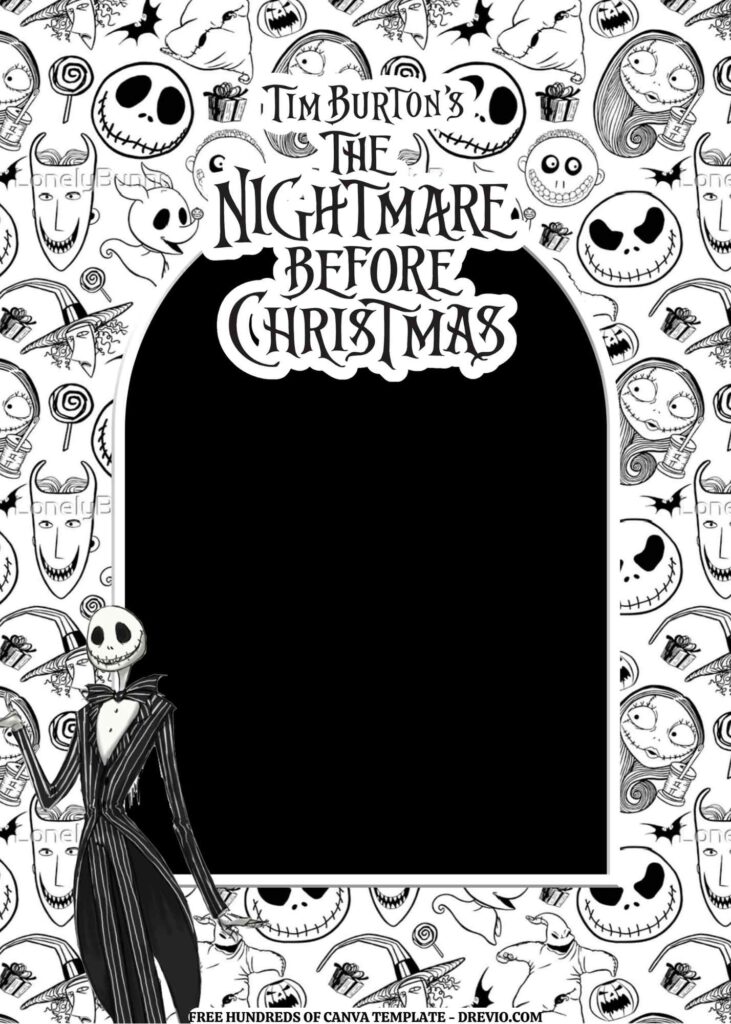 Invitation Template of FREE EDITABLE -  18 The Nightmare Before Christmas Canva Templates 18