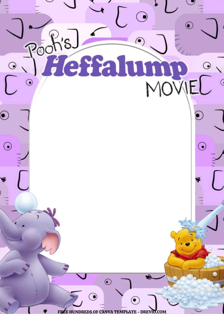 Invitation Template of FREE EDITABLE - 11 Pooh's Heffalump Canva Templates 18