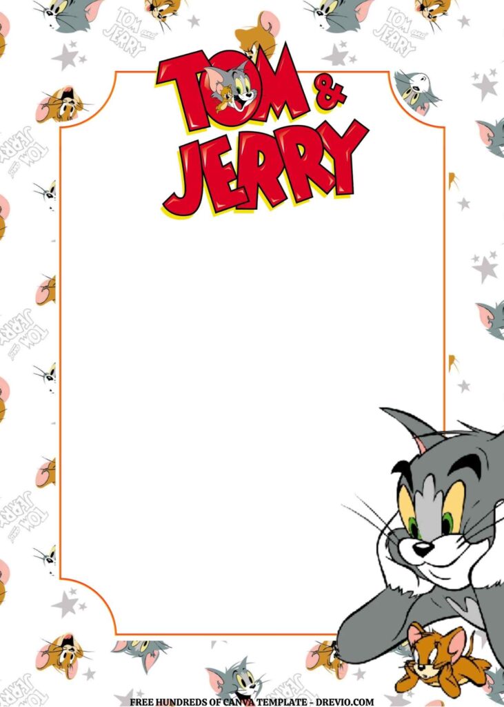 Invitation Template of FREE EDITABLE - 18+ Tom and Jerry Canva Birthday Invitation Templates 1