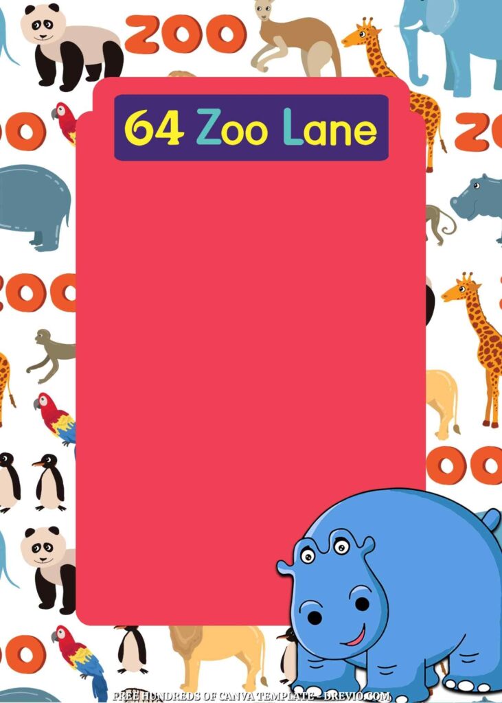 Invitation Template of FREE 22+ 64 Zoo Lane Canva Birthday Invitation Templates 18