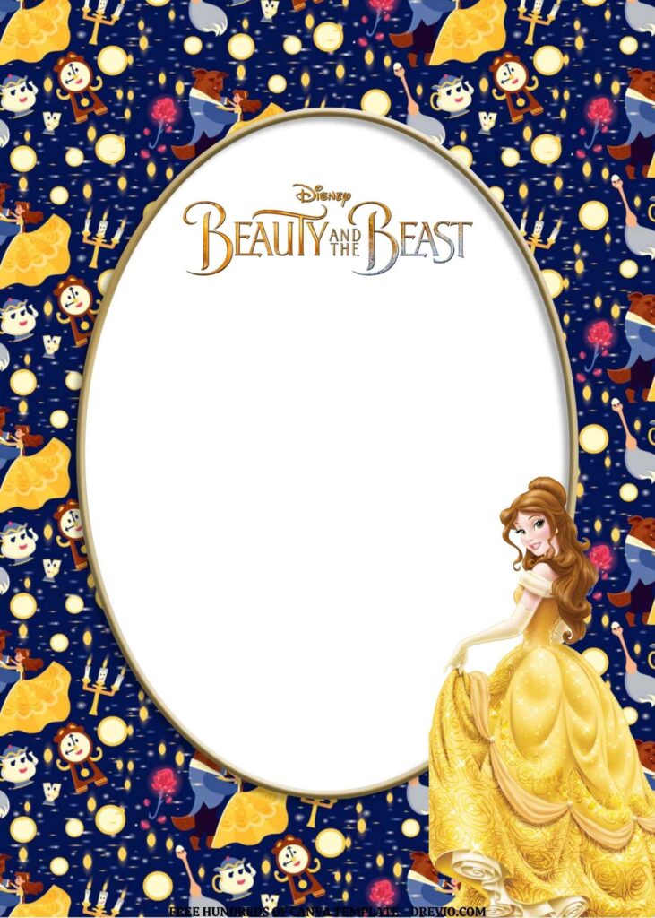 Invitation Template of FREE EDITABLE - 18 Beauty and the Beast Canva Templates 18