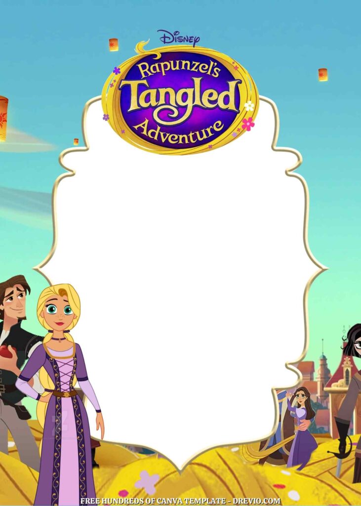 Invitation Template of 22+ Rapunzel's Tangled Adventure Canva Birthday Invitation Templates 11