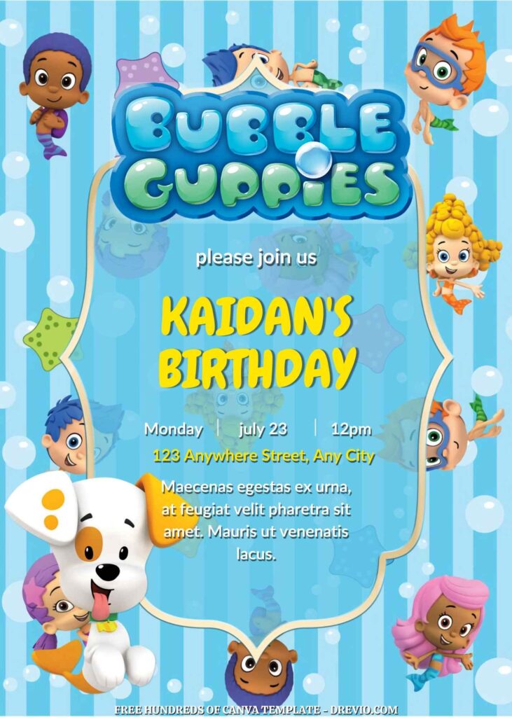 Invitation Template of FREE - 20+ Bubble Guppies Birthday Canva Invitation Templates 19