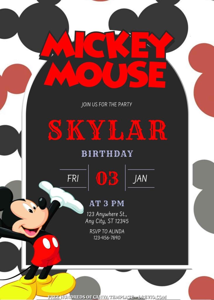 Invitation Template of FREE 20+ Mickey Mouse Canva Birthday Invitation Templates 19