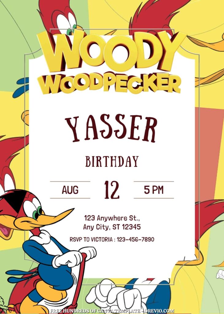 Invitation Template of FREE 20+ The Woody Woodpecker Birthday Canva Invitation Templates 19