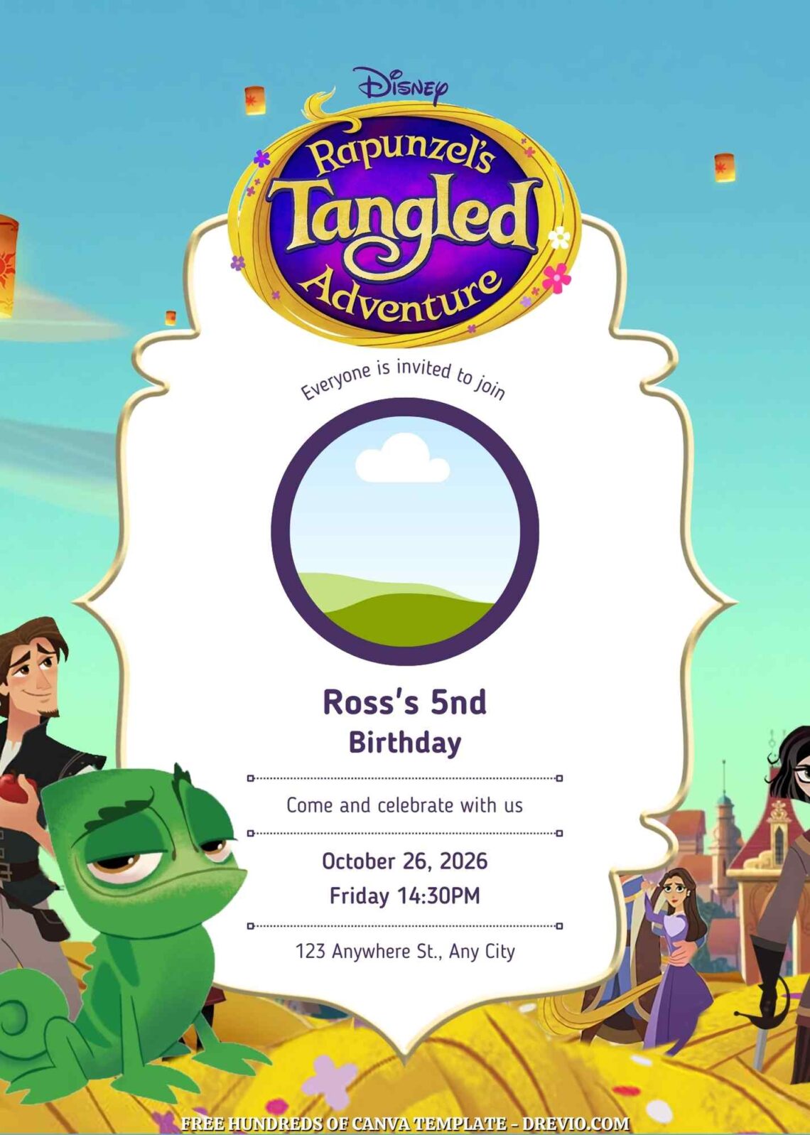 Free Rapunzel's Tangled Adventure Birthday Invitations