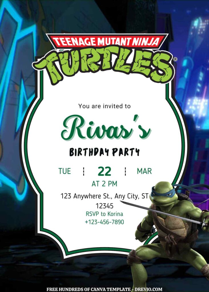 Free Teenage Mutant Birthday Invitations 