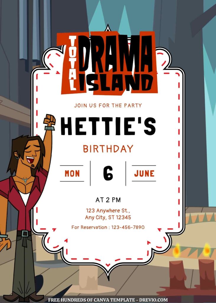 Free Total Drama Birthday Invitations