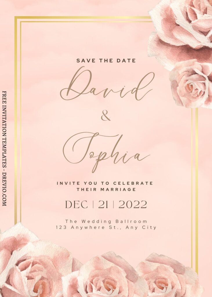 Invitation Template of FREE PRINTABLE - 7+ Brilliant Watercolor Floral Canva Invitation Templates 6