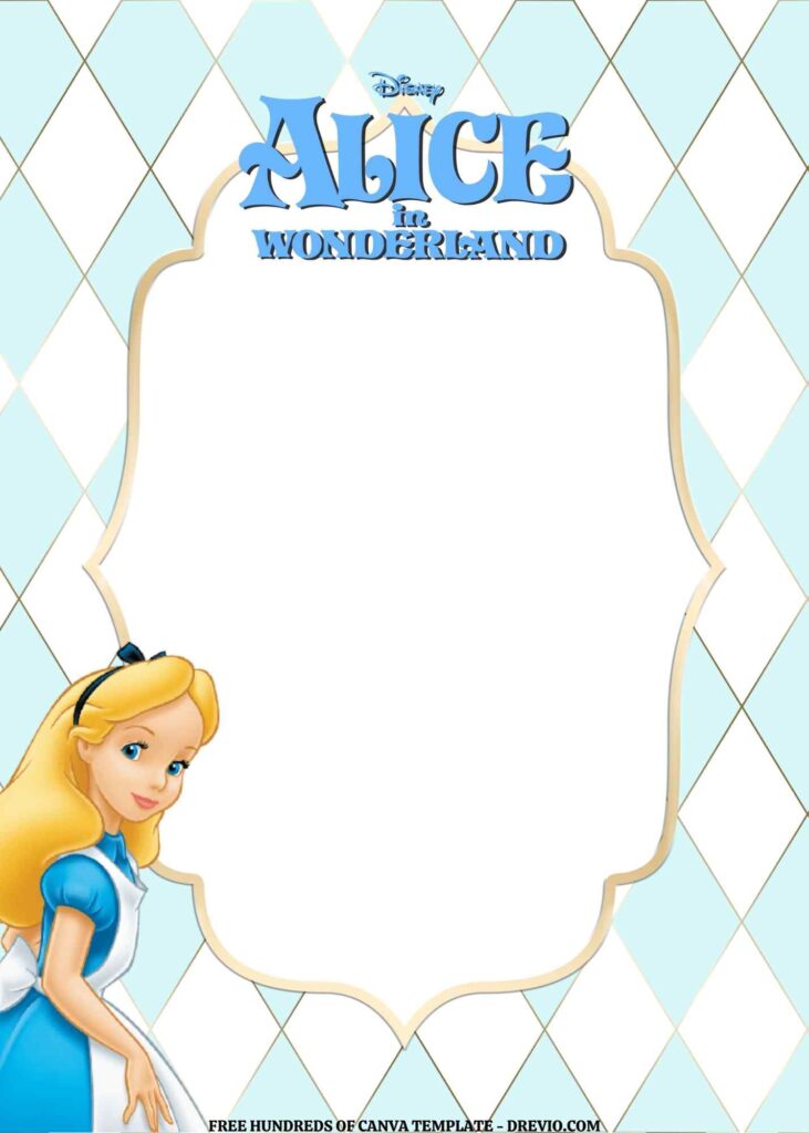 Invitation Template of FREE EDITABLE - 16 Alice in Wonderland Canva Templates 2