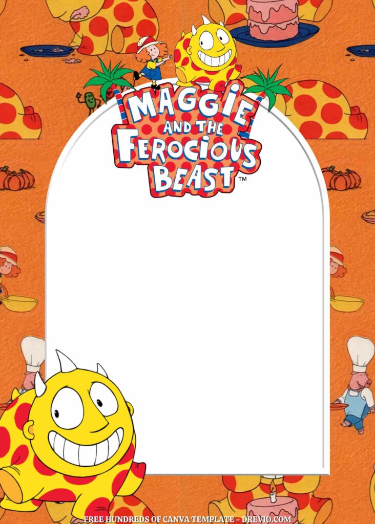 Invitation Template of FREE - 14+ Maggie and the Ferocious Beast Canva Birthday Invitation Templates 2