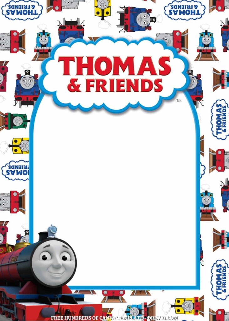 Invitation Template of FREE - 16+ Thomas & Friends Canva Birthday Invitation Templates 2