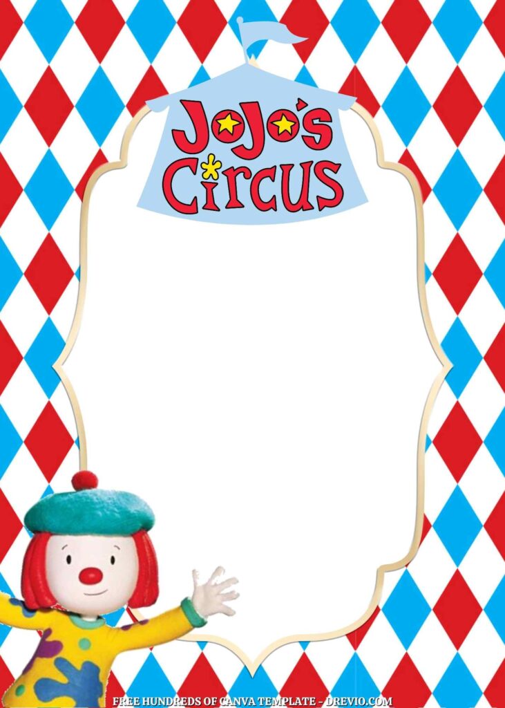 Invitation Template of FREE - 18+ JoJo's Circus Canva Birthday Invitation Templates 2