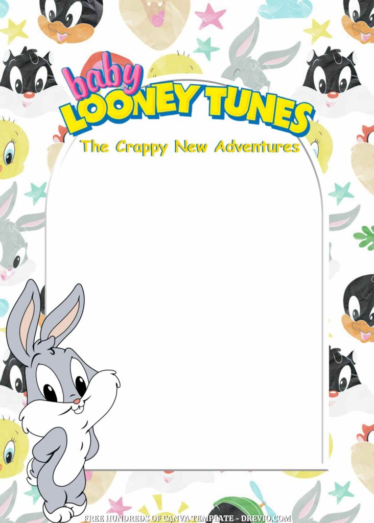 Invitation Template of 20+ Baby Looney Tunes Canva Birthday Invitation Templates 2