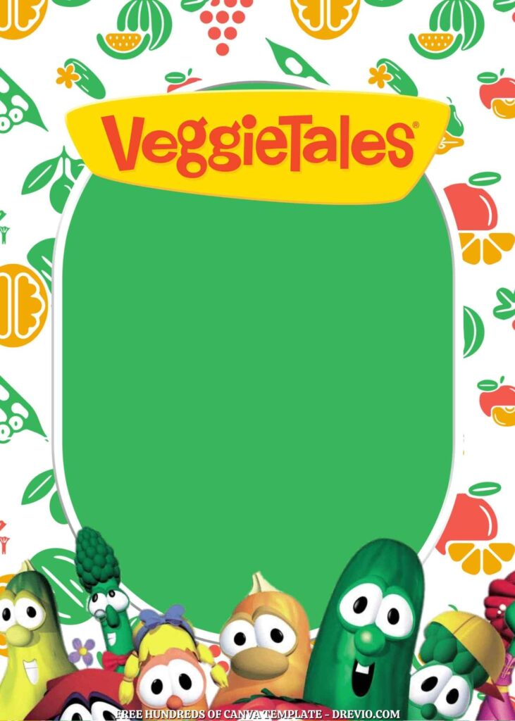 Invitation Template of 20+ VeggieTales Canva Birthday Invitation Templates 1