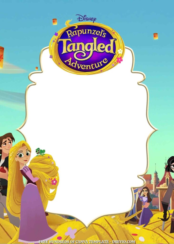 Invitation Template of 22+ Rapunzel's Tangled Adventure Canva Birthday Invitation Templates 1